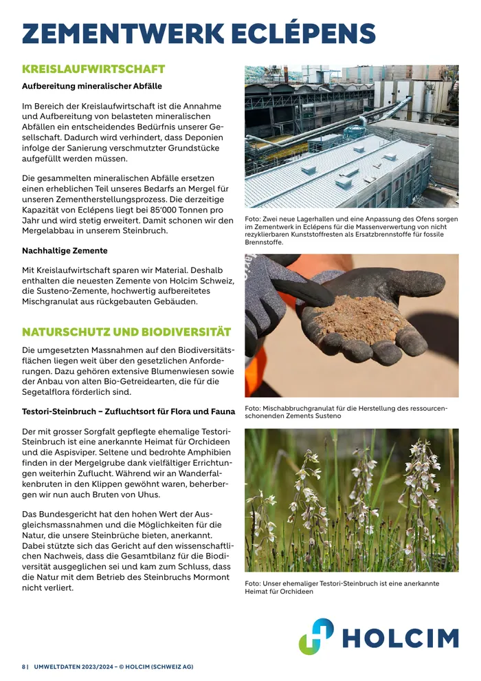Naturschutz im Steinbruch Testori, Eclépens